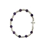 Rosary Bracelet Amethyst in Tulle Bag - 5mm Beads