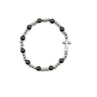 Rosary Bracelet Hematite in Tulle bag - 5mm Beads