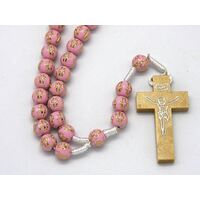 Rosary Wooden with Nylon Cord Pink 
