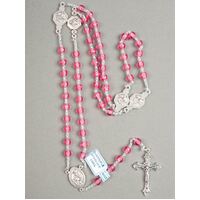 Rosary Plastic Annunciation Pink - 7mm Beads