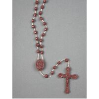 Rosary Plastic Brown with Nylon Cord - 5mm Beads