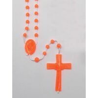 Rosary Plastic Orange with Nylon Cord - 5mm Beads