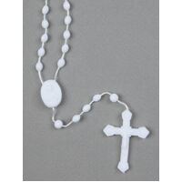 Rosary Plastic White with Nylon Cord - 5mm Beads