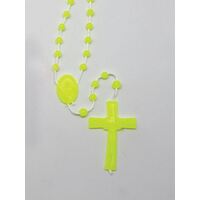 Rosary Plastic Yellow with Nylon Cord - 5mm Beads