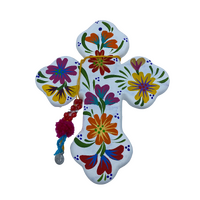 Talavera White Wall Cross - Small