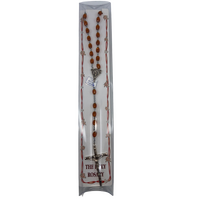 Rosary Plastic with Leaflet - Brown