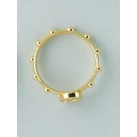 Rosary Ring Metal with Cross Gold Medium 19mm