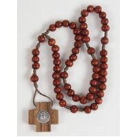 Rosary Wooden with Nylon Cord & Mary MacKillop Medal