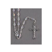 Rosary Sterling Silver Swarovski Crystal - 5mm Beads