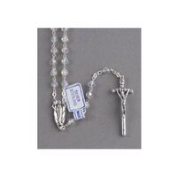 Rosary Sterling Silver Swarovski Crystal - 6mm Beads
