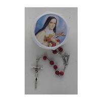 Rosary Glass Boxed St Therese - 7mm Beads