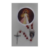 Rosary Glass Boxed Divine Mercy - 7mm Beads