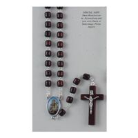 Rosary Wooden Cylinder St Anthony - 6mm Beads