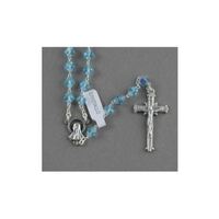 Rosary Crystal Aurora Blue Borealis - 7mm beads