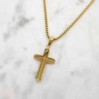Stainless Steel Gold Cross Pendant