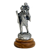 Mini-Statuette w/Wood Base - St Christopher