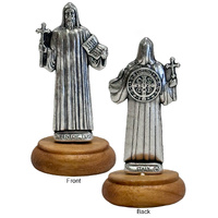 Mini-Statuette w/Wood Base - St Benedict