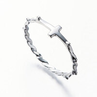Sterling Silver Rosary Ring - 10mm