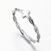 Sterling Silver Rosary Ring - 18mm