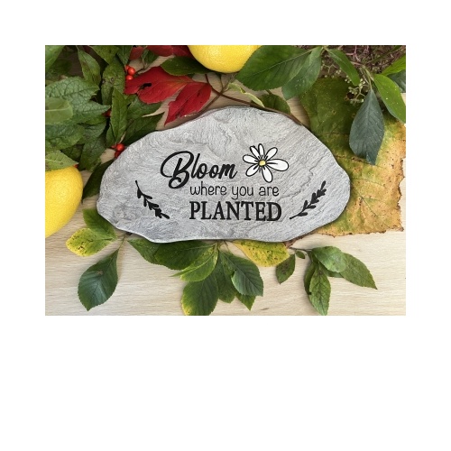 Garden Stone Engraved - Bloom Where You..