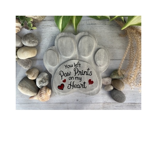 Garden Stone Engraved - Paw Prints