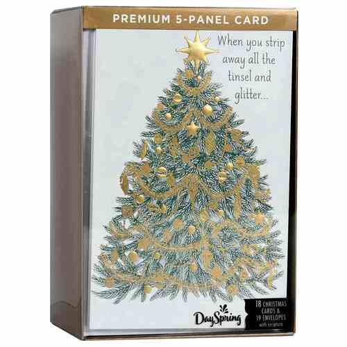 Christmas Boxed Cards: Five Panel Card Tree to Cross (18 cards)