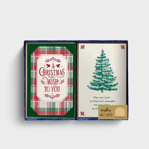 Christmas Boxed Cards: Plaid & Tree Assortment  (18 cards)
