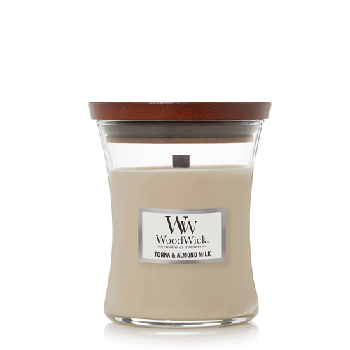WoodWick Candle Medium - Tonka & Almond Milk
