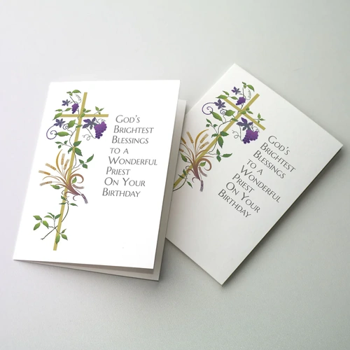 Card - God's Brightest Blessings to a Wonderful Priest Birthday
