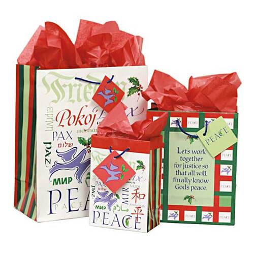 Christmas Gift Bag Peace - Large