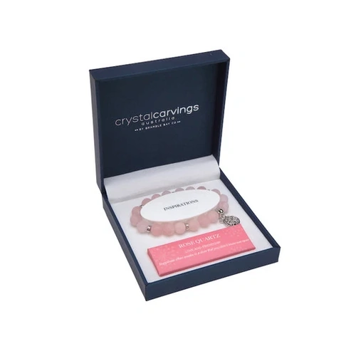 Bracelet Tree of Life - Rose Matte Quartz Rhodium