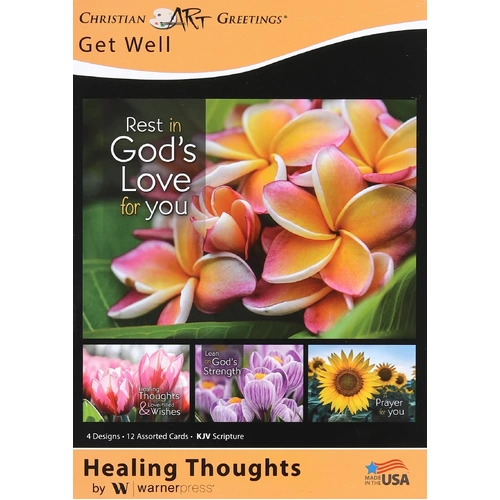 Boxed Cards Get Well, Healing Thoughts Flowers (Kjv)
