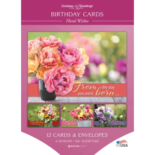 Boxed Cards Birthday Floral Wishes