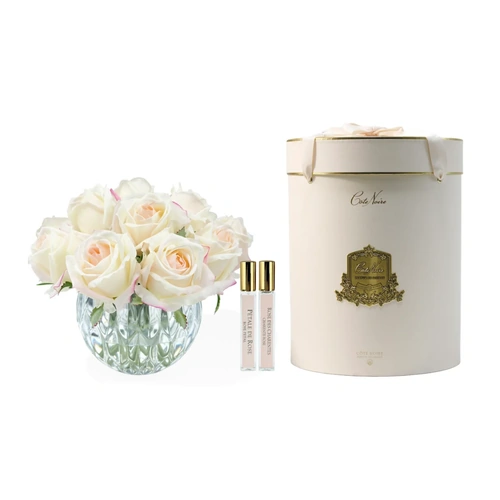 Thirteen Pink Blush Rose Bud Perfumed Flower Bouquet