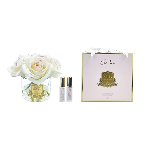 Five Rose Pink Blush Perfumed Flower - Gold Badge
