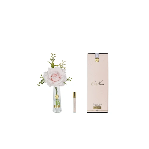 Summer Rose French Pink Clear Vase (Gold)