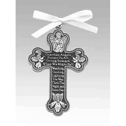Baby Crib Cross - Guardian Angel White