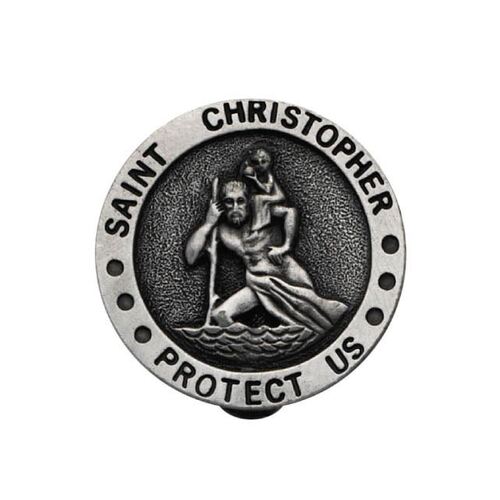 Visor Clip Pewter St Christopher