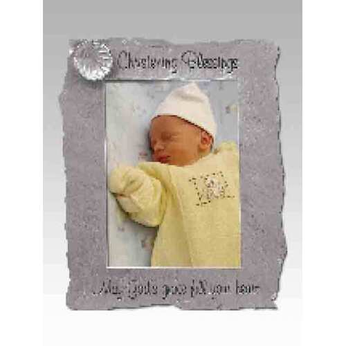 Slate Photo Frame Christening Blessings
