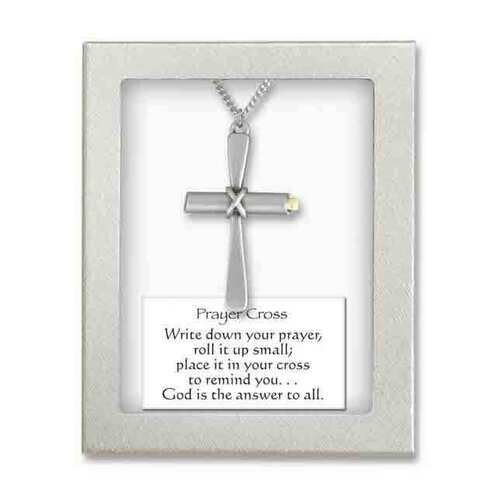 Pendant Prayer Cross with Scroll - Chain