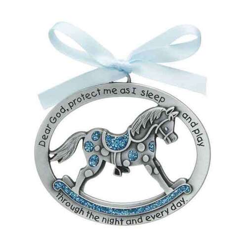Crib Medal - Blue Rocking Horse