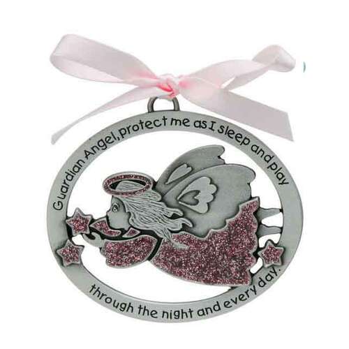 Crib Medal - Pink Angel