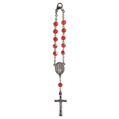 Car Rosary with Birthstone - Ruby