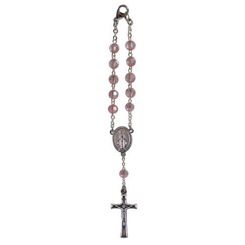 Car Rosary with Birthstone - Rose Zircon