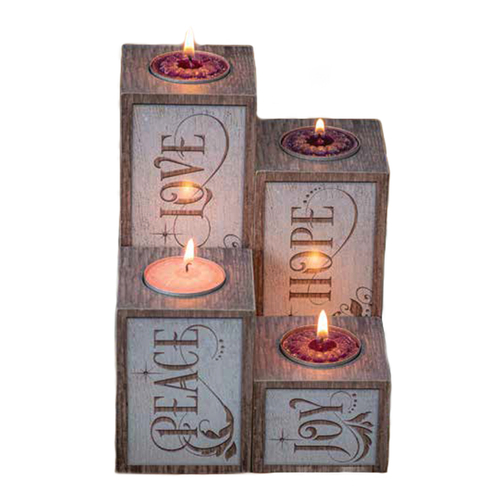 Advent Tea Lights Set - Love, Hope, Peace, Joy - 165 x 50 x 64mm