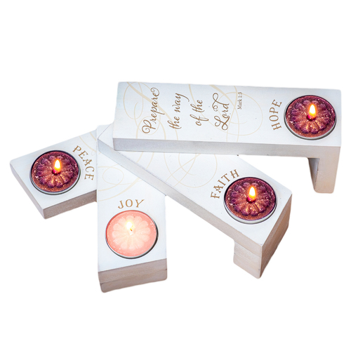 Piller Advent Set - Hope Faith Joy Peace - 170 x 75 x 50mm