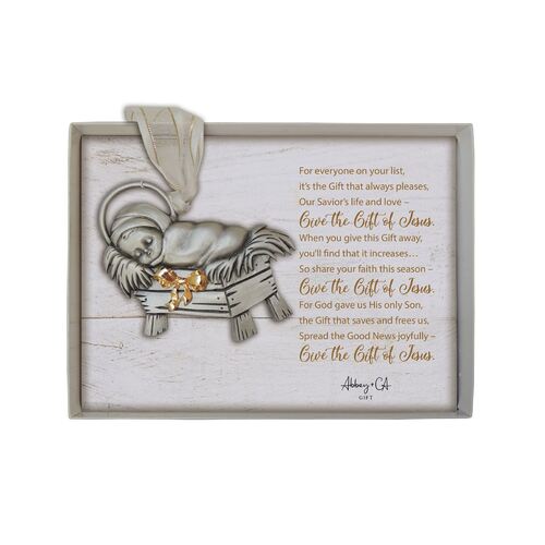Christmas Ornament - Give the Gift of Jesus - 76mm