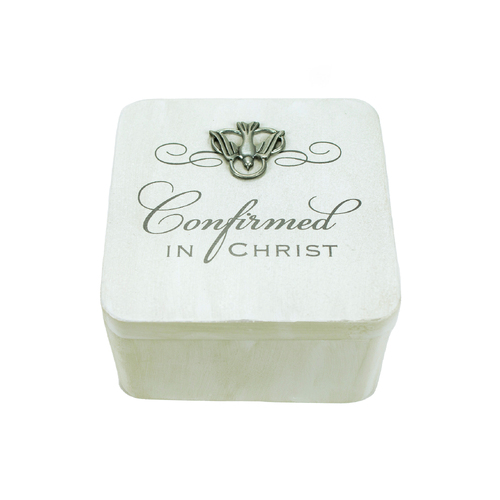 Confirmation White Trinket Box