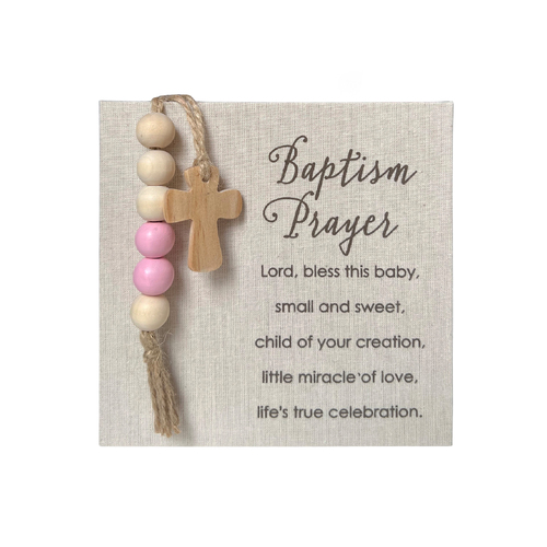Baptism Prayer Plaque w/Accents