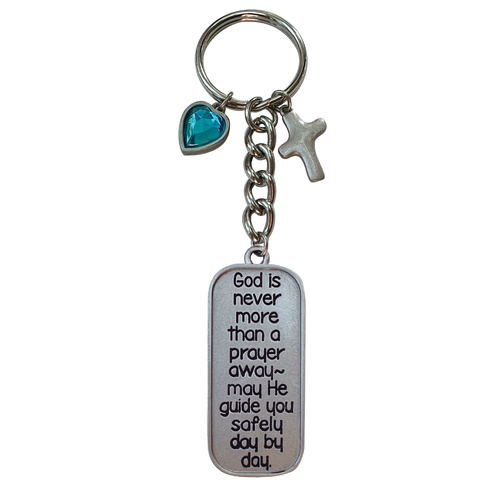 Keyring Tag Gemstone - God is Never